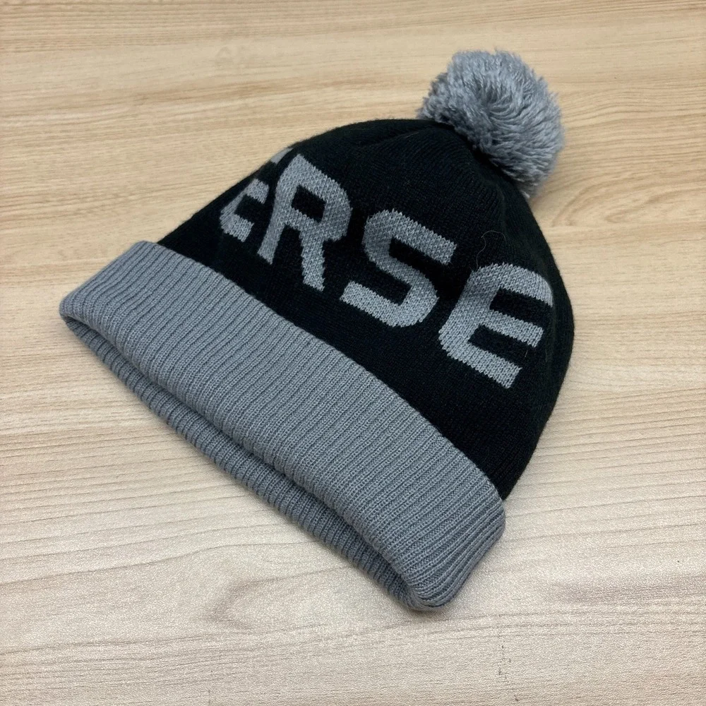 Converse Hat Beanie Youth One Size Gray Black Stocking Cap Boys‎